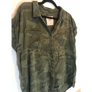Camo Button Up Blouse